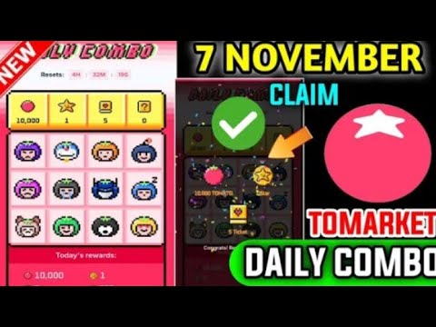 🍅🍅Tomarket Airdrop Combo 7 November | Tomarket Daily Combo Today | Tomarket Secret Combo Today|| 🍅🍅🍅