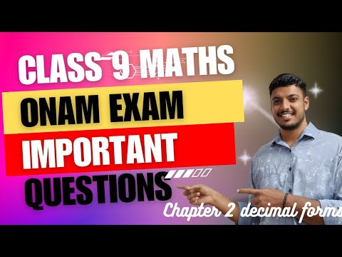 🔥Onam exam Class 9 maths Decimal forms Important Question/First terminal exam class 9 maths Question