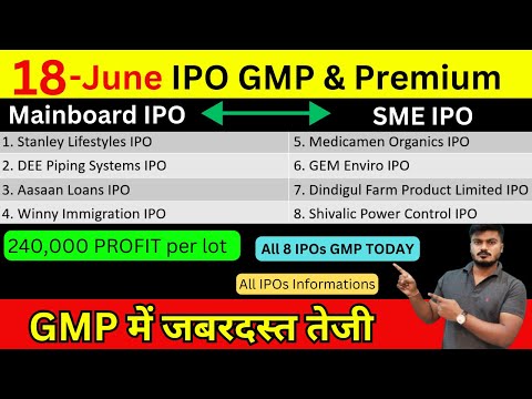 All 8 IPOs IPO GMP | Stanley Lifestyles ipo gmp | Medicamen IPO | EnNutrica IPO GMP Today