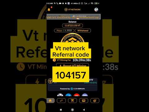 VT NETWORK MINING APP REFERRAL CODE।। network referral code VT NETWORK REFERRAL CODE ।। #vtnetwork