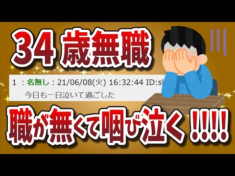 【２ちゃんねる】34歳無職、就ける職がなくて咽び泣く！！！！！【ゆっくり解説】