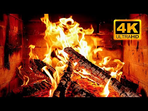 🔥 Fireplace 4K UHD! Fireplace with Crackling Fire Sounds. Fireplace Burning for Home