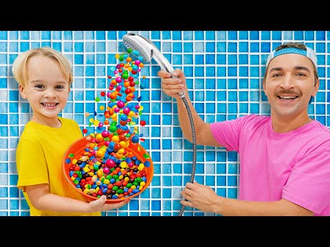 Magic Candy Shower Adventure with Chris and Alice