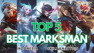 5 HERO MARKSMAN TERBAIK DI HOK SEASON INI (S5) + SKILL ANALYSIS | Honor of Kings Indonesia