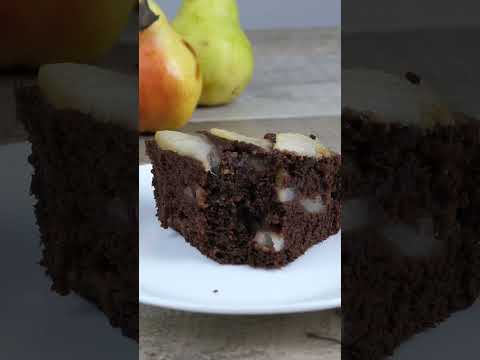 Moist Chocolate Pear Cake | No Egg No Milk No Butter Cake.#chocolatecake #egglesscake #vegancake