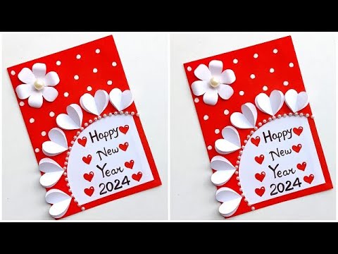 New year card making ideas 2024 / Happy new year card / New year greeting card