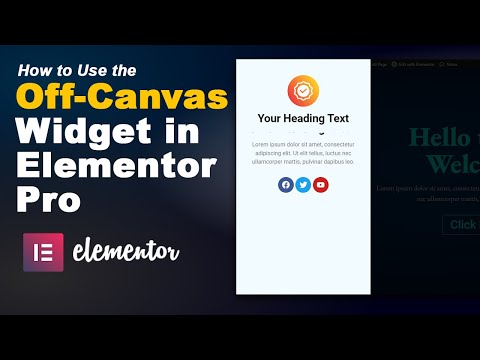 Elementor Pro Off Canvas Widget How to use it