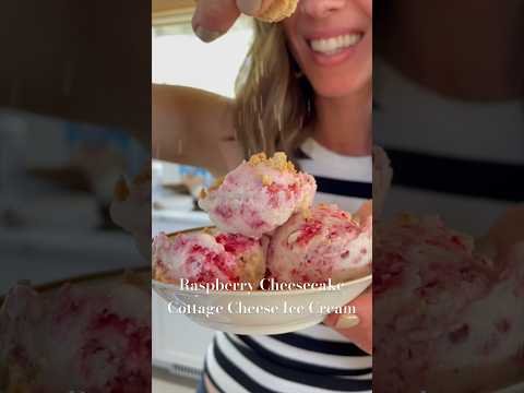 RASPBERRY CHEESECAKE COTTAGE CHEESE ICE CREAM RECIPE | Protein Ice Cream