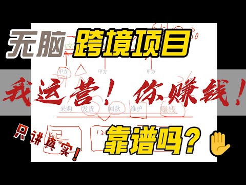 无脑跨境项目，我运营，你赚钱！！靠谱吗？？讲给你听！