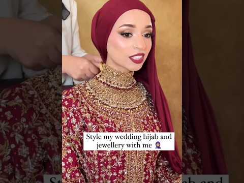 Style wedding bride hijab and jewellery