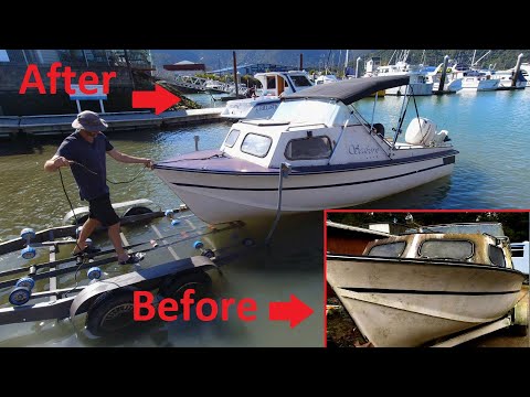 Restoring a Vintage Fibreglass Boat with a bent Hull and Rusty Trailer