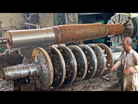 Manufacturing Processes of 6Tons Rotor Shaft on Lathe Machine || Biggest Rotor Shaft