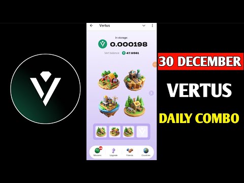 Vertus Combo Cards Today 31 December | Vertus Daily Combo | Vertus Combo Cards | Vertus Combo