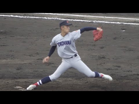 横浜高校《 織田翔希投手 変化球 スローモーション 》横浜 2 - 0 東農大二｜準々決勝 令和6年度第77回秋季関東地区高校野球大会2024年10月28日(月) 関東大会準々決勝 保土ヶ谷球場