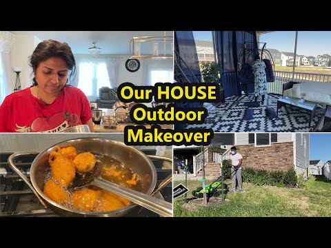 எங்கள் வீட்டு Patio Makeover பண்ணியாச்சு சுட சுட பஜ்ஜி~ Our outdoor Garden work Family Traveler VLOG