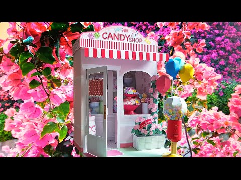 Candy shop miniature house made of paper - Canon Creative park DIY dollhouse kit