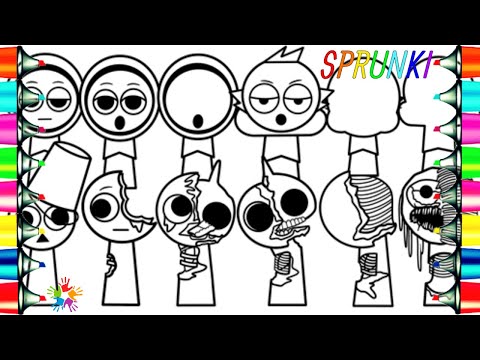 Incredibox SPRUNKI Coloring Pages /Jevin vs Brud Phases 1 2 3 4 5 6 / NCS Music