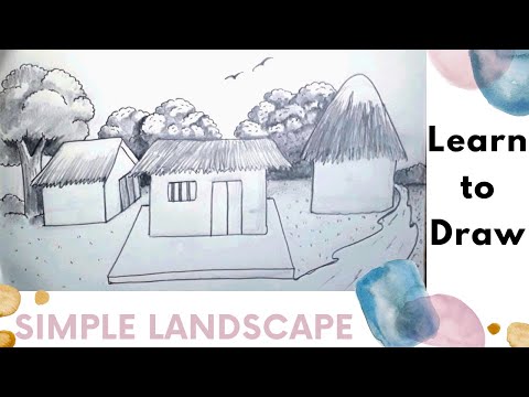 How to draw a easy house | for beginners and kids | village scenery | Creative Paradise