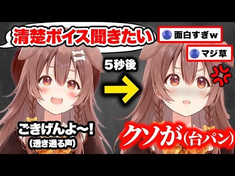 本気の“清楚声”を出すも、秒でブチギレて台パンが止まらないころさんw【ホロライブ 戌神ころね 切り抜き Vtuber hololive】