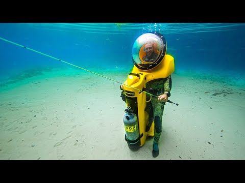 UNDERWATER Fishing With Mini PERSONAL SUBMARINE!!! (Deep Blue Hole)