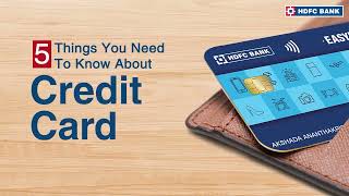 Key Things to know about HDFC Bank Credit Card