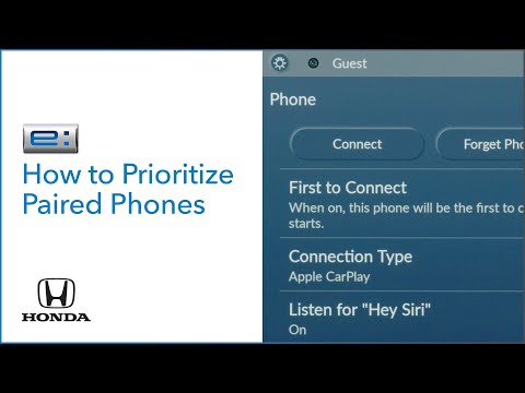 Honda Prologue I How to Prioritize Paired Phones