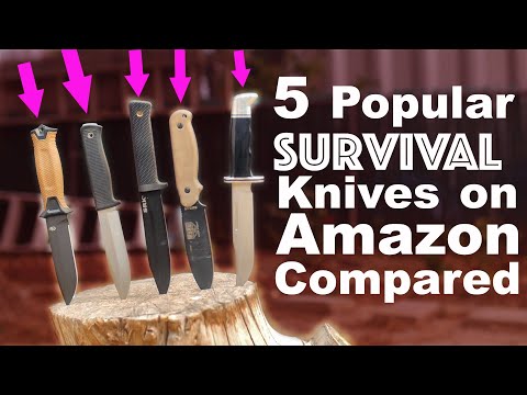 5 Popular Survival Knives on Amazon Ranked. Esee, Buck, Gerber, Cold Steel, Fallkniven