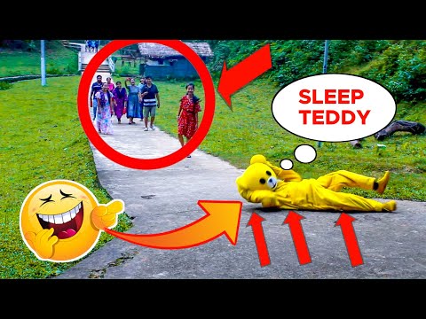 Teddy Bear Prank With Monkey | Monkey Crazy Reaction | Teddy Sleep On Public Road | @AMAction