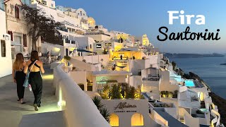 [4K] 🇬🇷 Walking tour of Fira, Santorini, Greece💙 2024