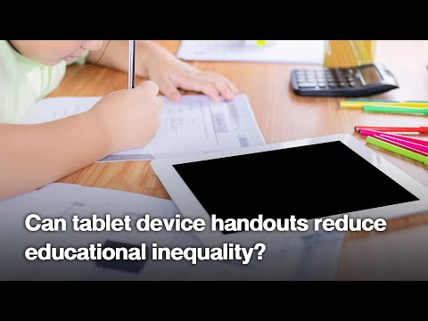 Can tablet device handouts reduce educational inequality?