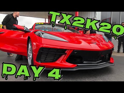 TX2K20 Day 4:  Nitrous C8 Corvette gets TOWED, Drag Race Eliminations go crazy!