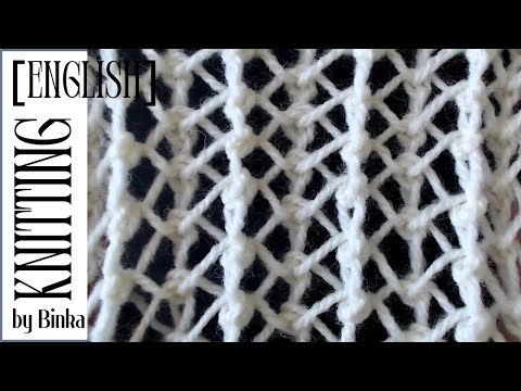 [English] Аn elegant, trendy openwork one-row repeat knitting pattern. How to knit.