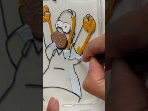 Cover Smartphone Homer Simpson - Glass Painting #shorts