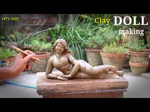 Making a beautiful clay doll step by step | clay art