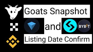 Goats Snapshot and Listing date confirm