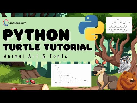 Drawing with Python Turtle Graphics Tutorial - Make Cool Animal Art & Bubble Letters