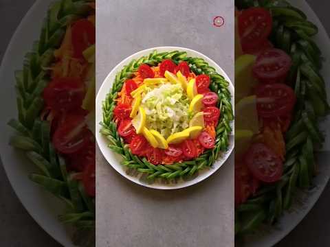 Salad decoration.. beautiful and simple!!  Short video