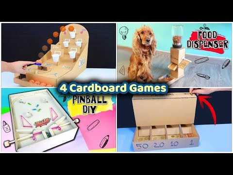 4 Cardboard Projects: Basketball, Pinball, Coins and Pet GAMES