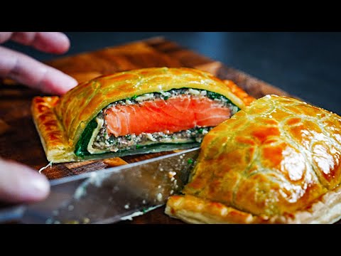 Salmon en Croûte made with a simple recipe using frozen pie sheets