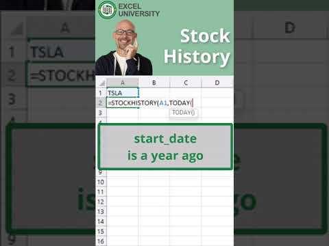 STOCKHISTORY #excel #exceltips #shorts #spreadsheet