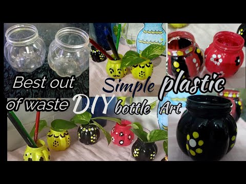 DIY plastic bottle craft ideas Tamil/small plastic bottle painting/How to paint plastic bottle