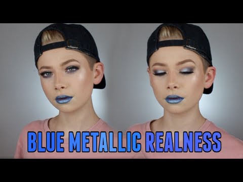 METALLIC BLUE SMOKEY EYE MAKEUP TUTORIAL!