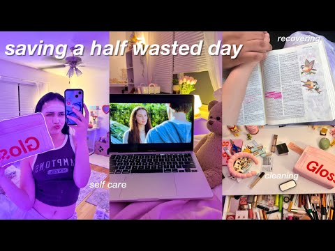 saving a half wasted day! productive vlog, cleaning, & self care