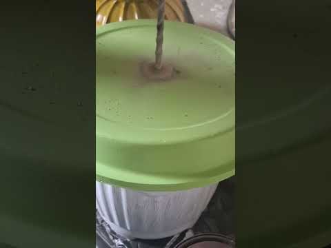 Driling hole in cement flower pot stand #shorts