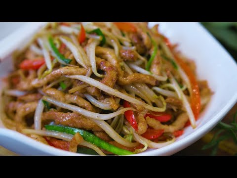 Perfect Pork and Bean Sprout Stir Fry Recipe (豆芽炒猪肉)