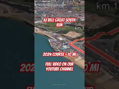 AJ Bell Great South Run 2024: fly over the 10 mi course! Video of the race path.