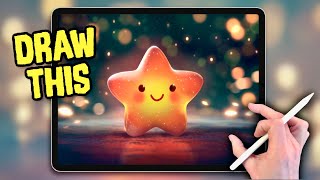 PROCREATE DRAWING Tutorial in EASY steps - CUTE STAR