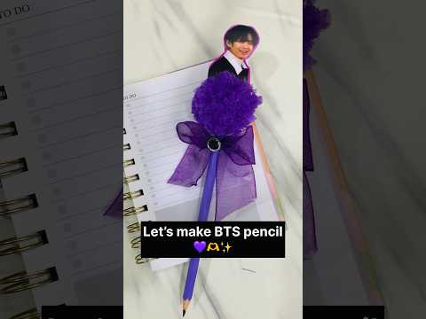 BTS pencil 💜🫶 #btsarmy #backtoschool #howtomake #btsmerch