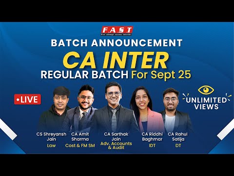 CA INTER Both Group Live Batch Announcement