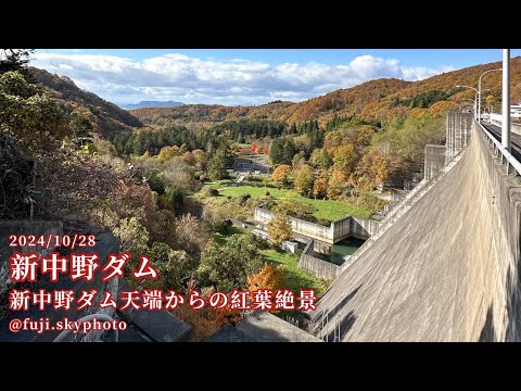 新中野ダム天端からの紅葉絶景【1:30秒】2024/10/28